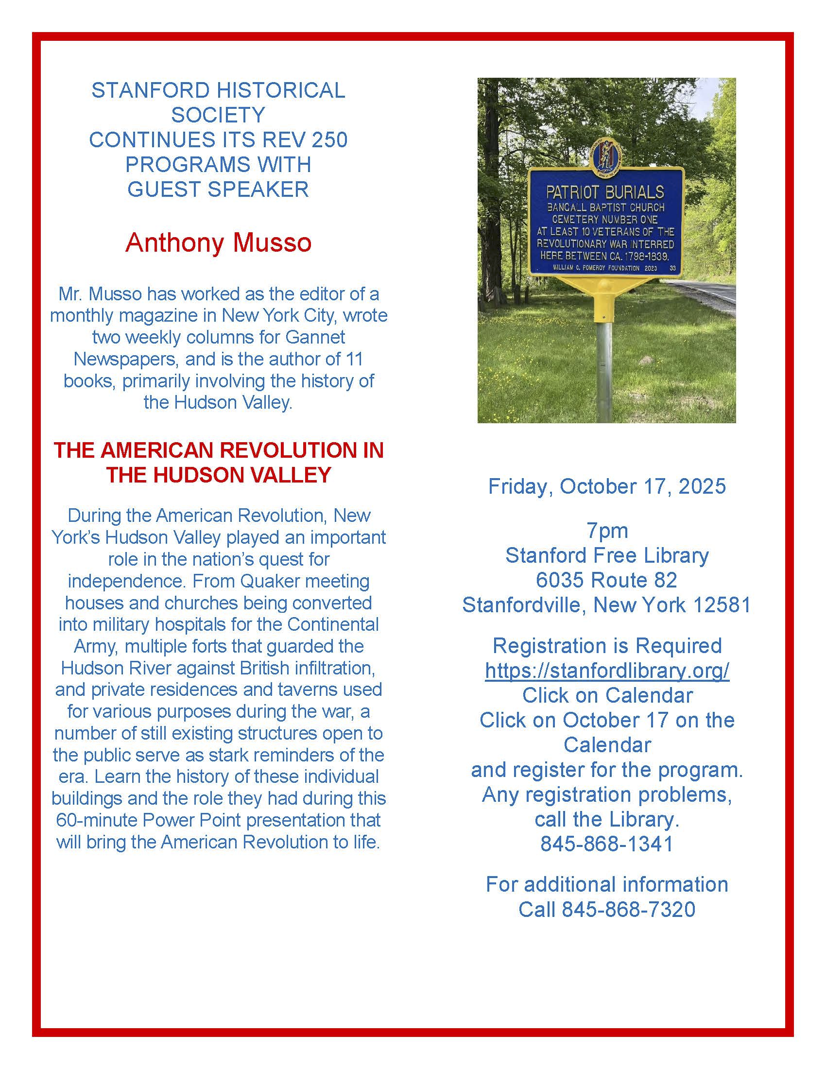 Stanford Historical Society Rev 250 Program Continues - The New Pine ...